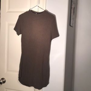 Army green body-con dress.